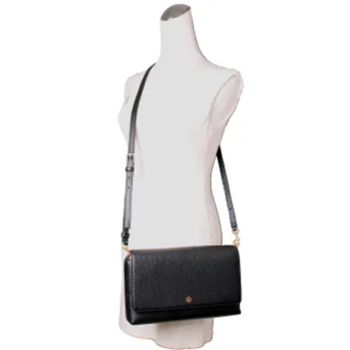 Túi Đeo Chéo Tory Burch Blake Flap 3D Logo Full Leather Flip Crop Crossbody Bag Màu Đen