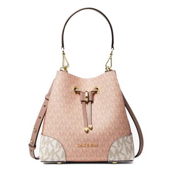 Túi Đeo Chéo Michael Kors MK Mercer Gallery Bucket Logo 32S0GZ5C0V Màu Hồng Nhạt