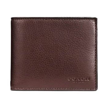 Ví Nam Coach Men Compact Id Wallet In Sport Calf Leather In Mahogany F74991 Màu Nâu Đậm