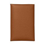 Ví Hermès Gold Epsom Leather Calvi Card Holder Màu Nâu