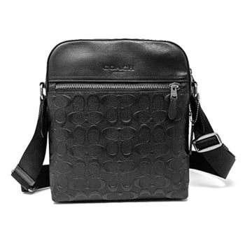 Túi Đeo Chéo Nam Coach Houston Flight Bag In Signature Leather Black 4009 Màu Đen Size 23