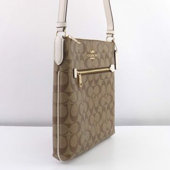 Túi Xách Coach Rowan Pile Bag Khaki Chalk Màu Nâu Nhạt