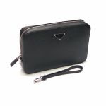 Túi Xách Prada Leather Clutch Màu Đen