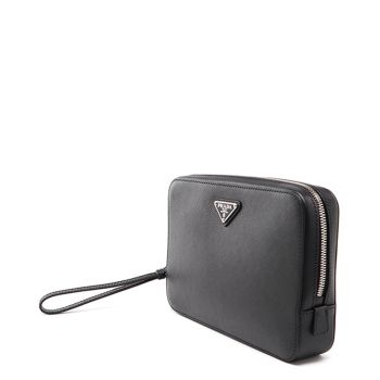 Túi Xách Prada Leather Clutch Màu Đen