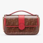 Túi Đeo Chéo Fendi Multicolour Leather And Fabric Bag Màu Nâu Đỏ