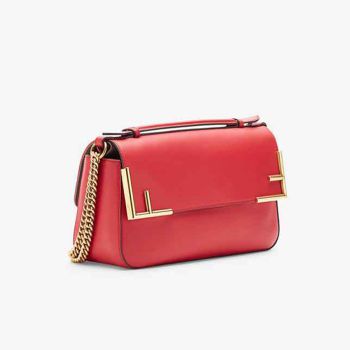 Túi Đeo Chéo Fendi Multicolour Leather And Fabric Bag Màu Nâu Đỏ