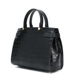 Túi Cầm Tay Furla Lady M Crocodile-Embossed Tote Bag Màu Đen