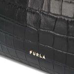 Túi Cầm Tay Furla Lady M Crocodile-Embossed Tote Bag Màu Đen