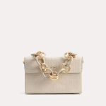 Túi Đeo Vai Pedro Croc-Effect Boxy Shoulder Bag PW2-75210105 Màu Trắng Kem