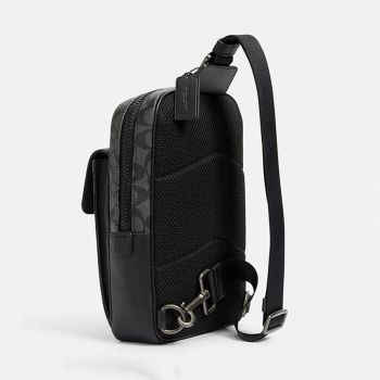 Túi Đeo Chéo Nam Coach Original Coach Track Pack In Colorblock Signature Canvas Men's Leather Crossbody Bag Màu Đen