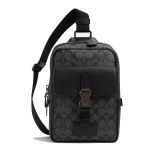 Túi Đeo Chéo Nam Coach Original Coach Track Pack In Colorblock Signature Canvas Men's Leather Crossbody Bag Màu Đen