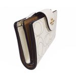 Ví Nữ Coach Medium Corner Zip Wallet In Signature Leather C4768 Màu Trắng