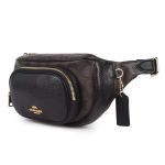 Túi Đeo Chéo Nam Coach Court Belt Bag In Signature Canvas 6548 Màu Nâu Đen