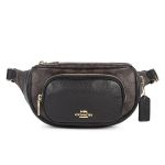 Túi Đeo Chéo Nam Coach Court Belt Bag In Signature Canvas 6548 Màu Nâu Đen