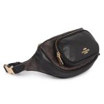 Túi Đeo Chéo Nam Coach Court Belt Bag In Signature Canvas 6548 Màu Nâu Đen