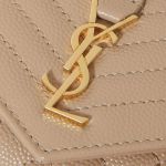 Ví Nữ Yves Saint Laurent YSL Envelope Quilted Textured-Leather Wallet Màu Beige