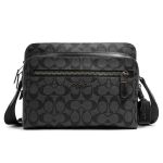 Túi Đeo Chéo Nam Coach West Camera Bag In Signature Canvas Màu Xám Đen