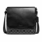 Túi Đeo Chéo Nam Coach Charles Small Messenger In Signature Canvas F54771 Màu Đen Xám